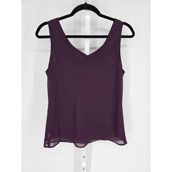 Virgo Petite Women's Polyester Purple V-neck Sleeveless Tank Top Size 10 - Picture 4 of 4